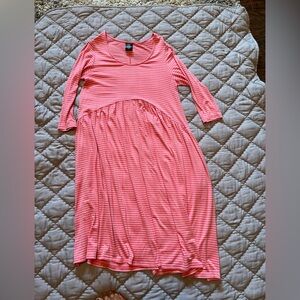 Agnes & Dora Coral Striped Maxi Dress